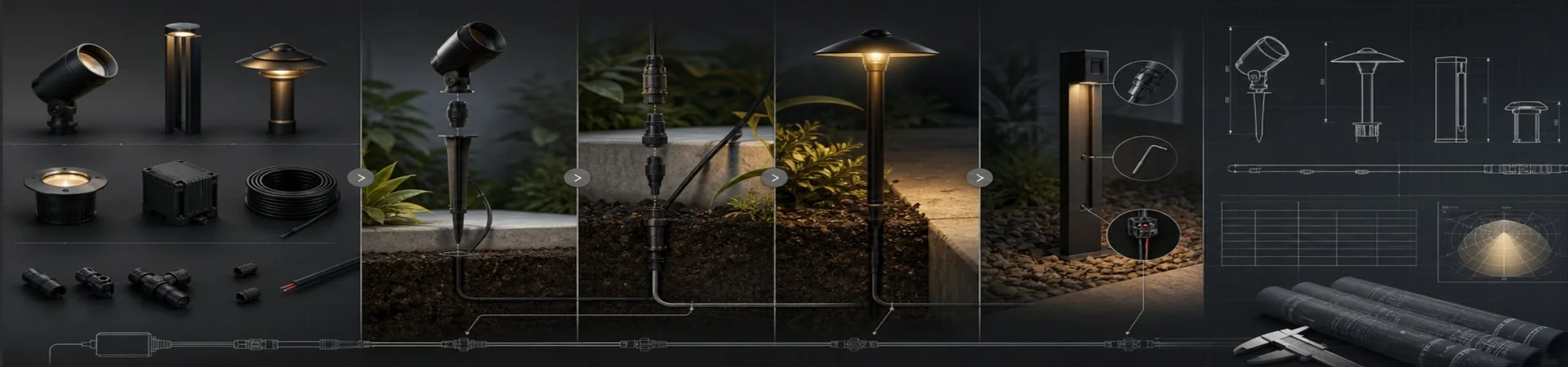 Commercial outdoor wall lamp, street light & garden bollard installation and specification guide for Saudi coastal municipal and hotel tender engineering projects