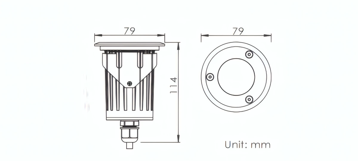BE-DUL0801-inground-ip67-8w-stainless-dimension-round