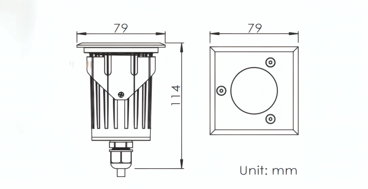 BE-DUL0801-inground-ip67-8w-stainless-dimension-square
