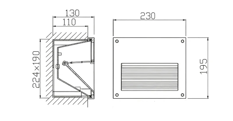53188-recessed-wall-light-ip65-8w-aluminum-dimension 53188-recessed-wall-light-ip65-8w-aluminum-dimension
