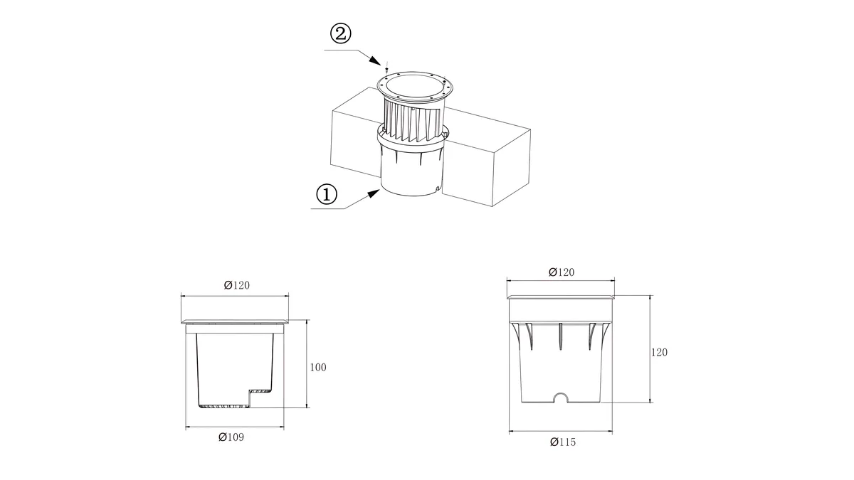 tl-dmd-a0301-3w-ip67-adjustable-round-inground-light-dimension-drawing tl-dmd-a0301-3w-ip67-adjustable-round-inground-light-dimension-drawing