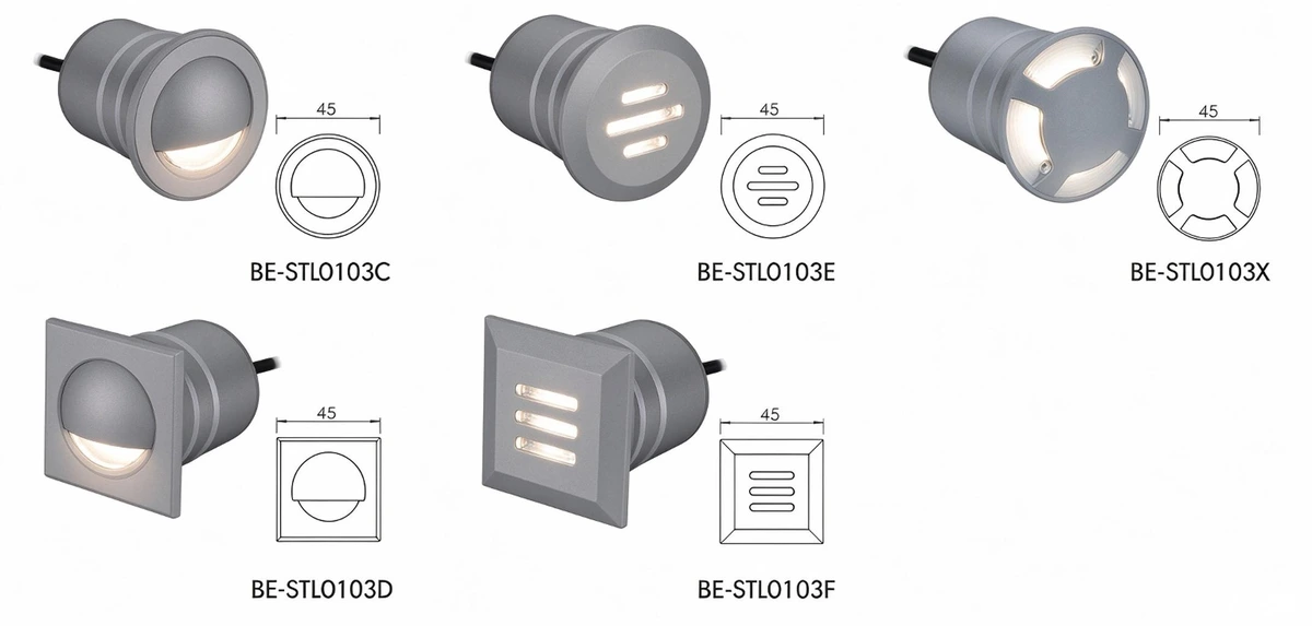 be-stl0103-step-light-ip65-05w-aluminium-optional-style be-stl0103-step-light-ip65-05w-aluminium-optional-style