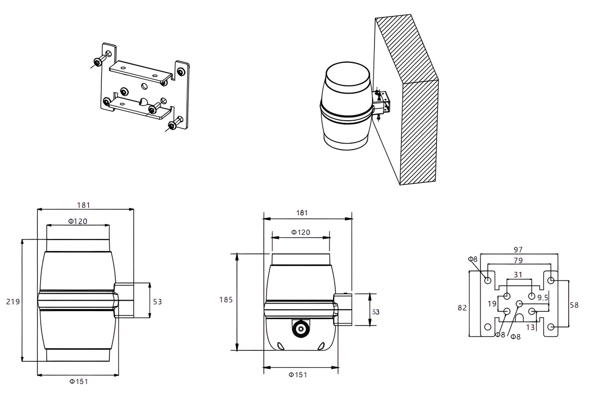 tl-tsd-g1203-cylinder-wall-light-36w-ip66-installation-drawing tl-tsd-g1203-cylinder-wall-light-36w-ip66-installation-drawing