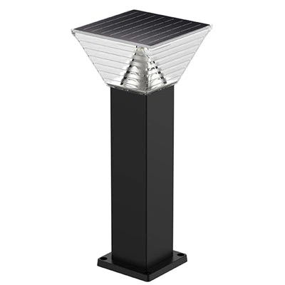 Colorful RGBCW Solar LED Bollard Light in Square With 2.4G Remote
