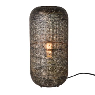 Middle Eastern Style Antique Black Iron Lantern Table Lamp