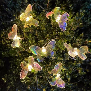 Solar Butterfly Light String Courtyard Garden Terrace Landscape Decorative Lights Camping Night Market Restaurant Atmosphere Decoration Colorful Lights
